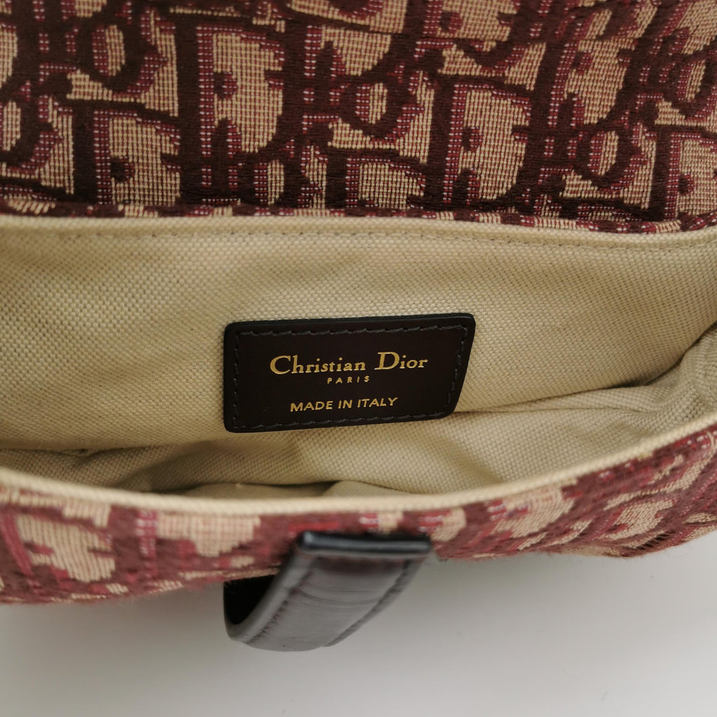 Sac Oblique Embroidered Canvas Saddle Dior