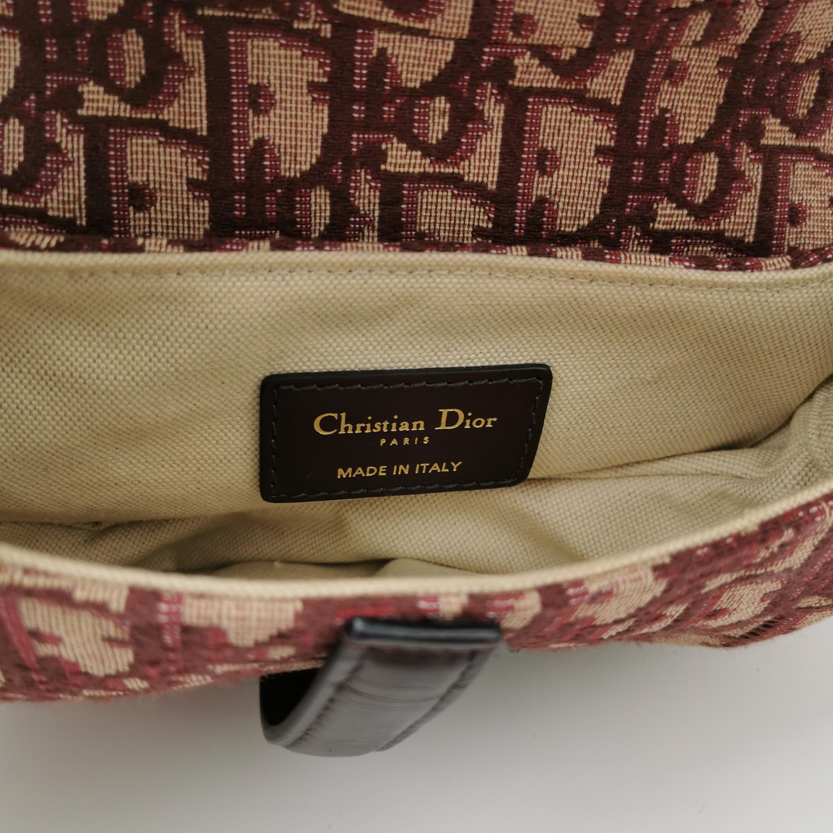 Sac Oblique Embroidered Canvas Saddle Dior