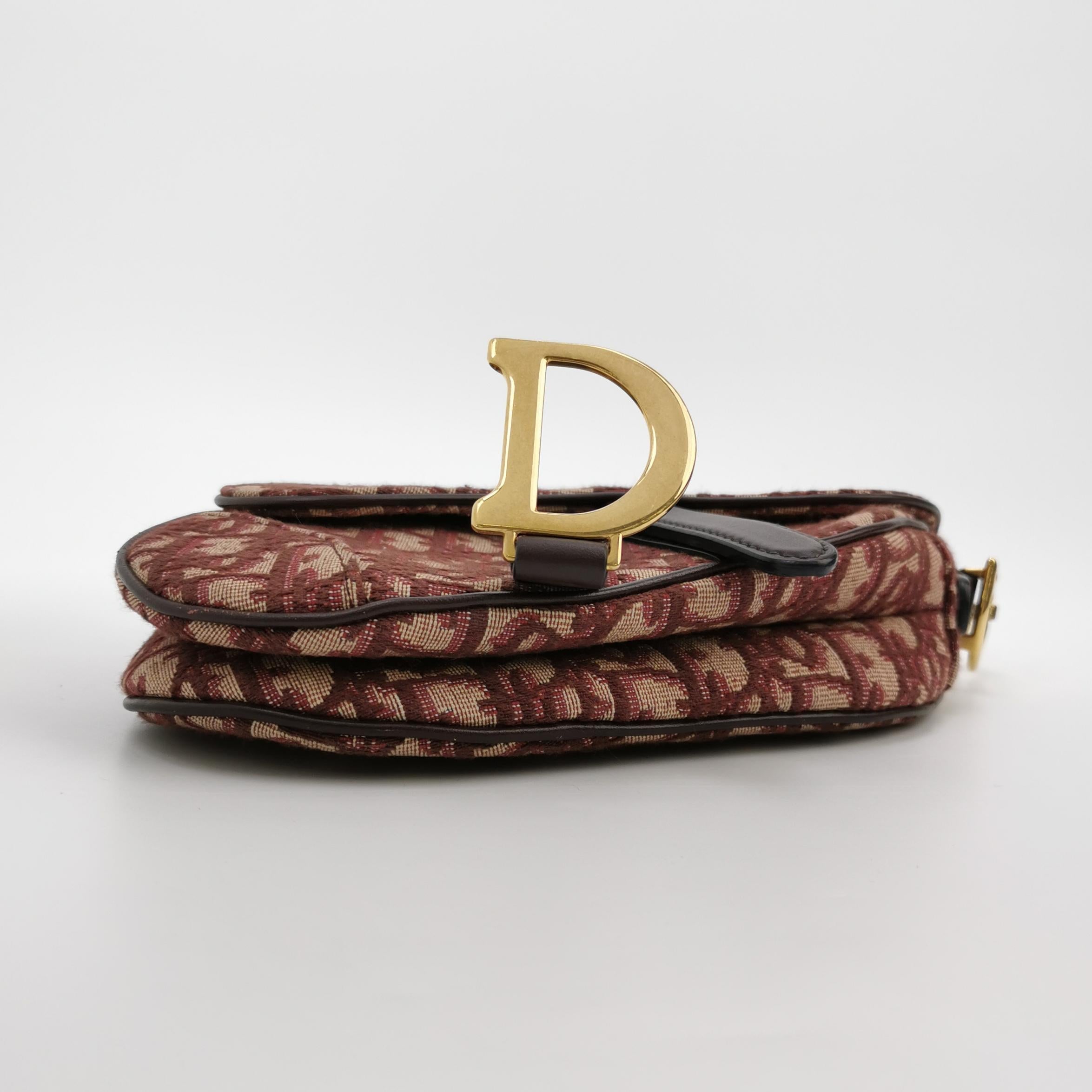 Sac Oblique Embroidered Canvas Saddle Dior