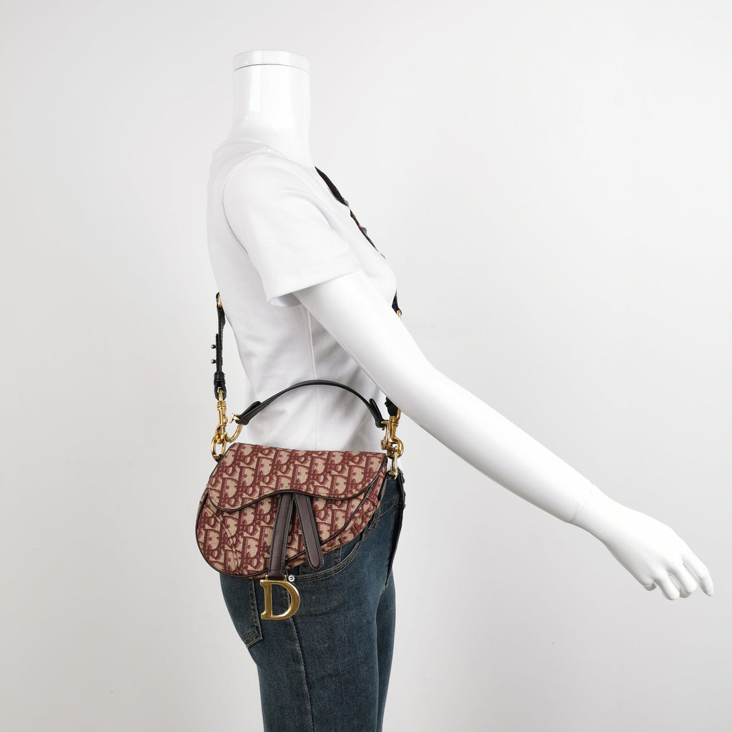 Sac Oblique Embroidered Canvas Saddle Dior