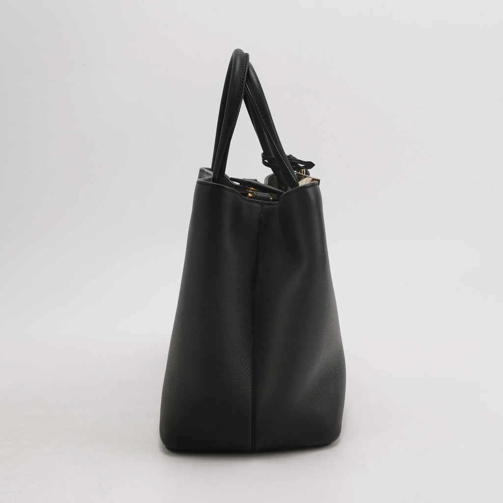 Sac Petite 2 Jours en cuir noir Fendi