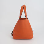 Sac Picotin en cuir taurillon orange Hermès