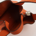 Sac Picotin en cuir taurillon orange Hermès