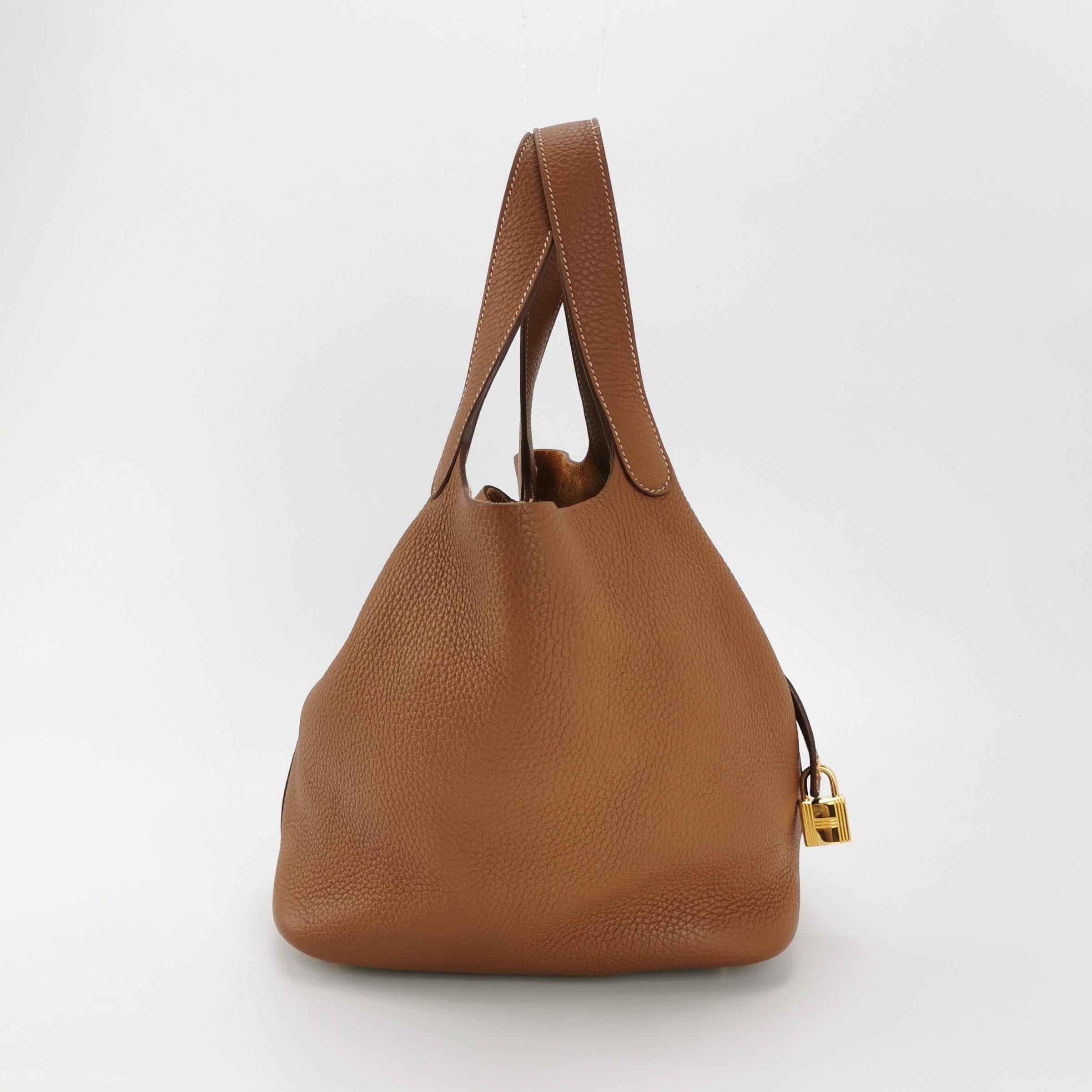 Sac Picotin seconde main en cuir marron Secondement