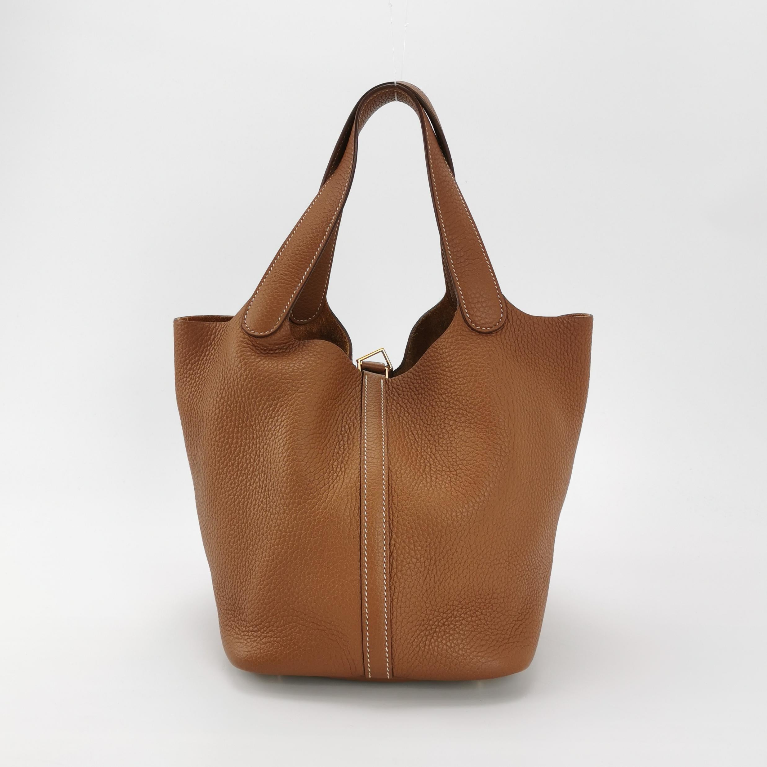 Sac Picotin seconde main en cuir marron Secondement