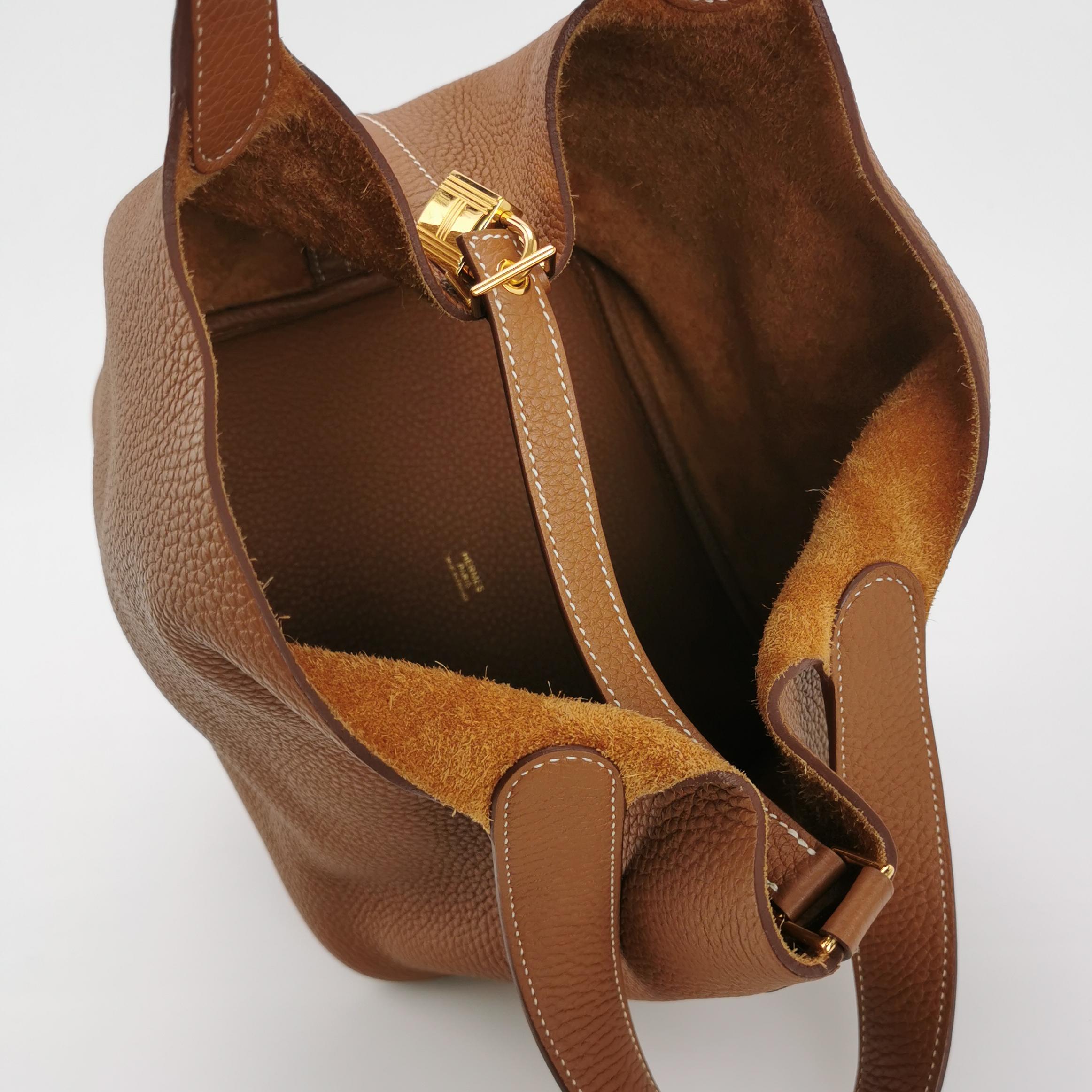 Sac Picotin seconde main en cuir marron Secondement