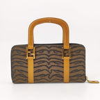 Sac Porte Monnaie Zebra en toile marron Fendi