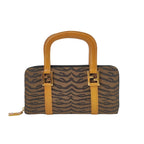 Sac Porte Monnaie Zebra en toile marron Fendi