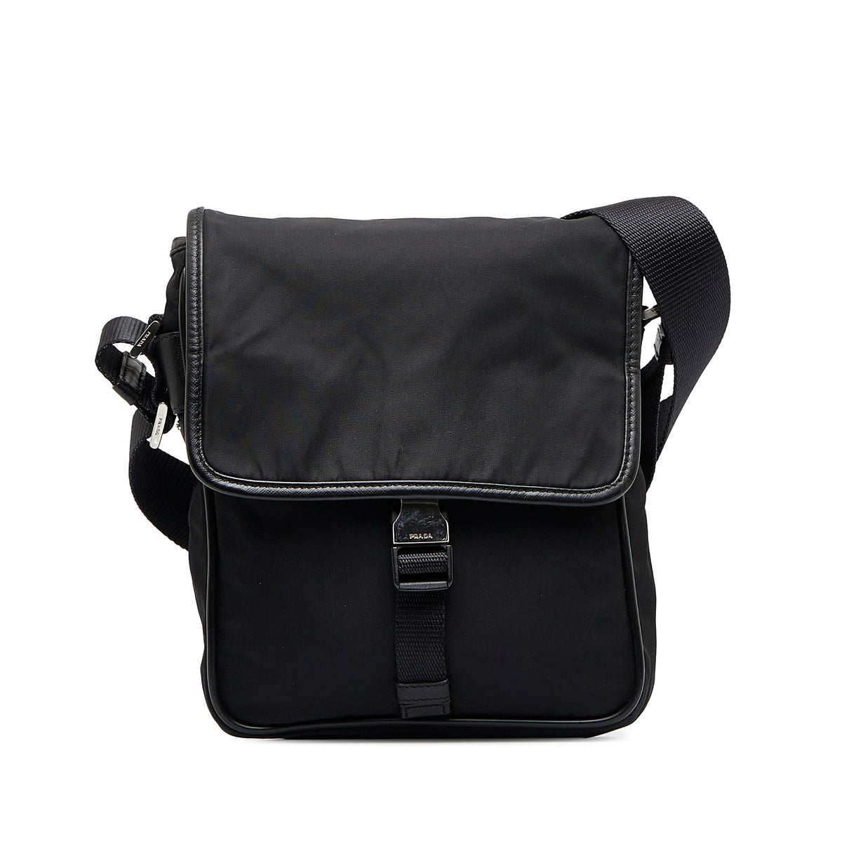 Sac Prada Tessuto Buckle Sac messager - Noir