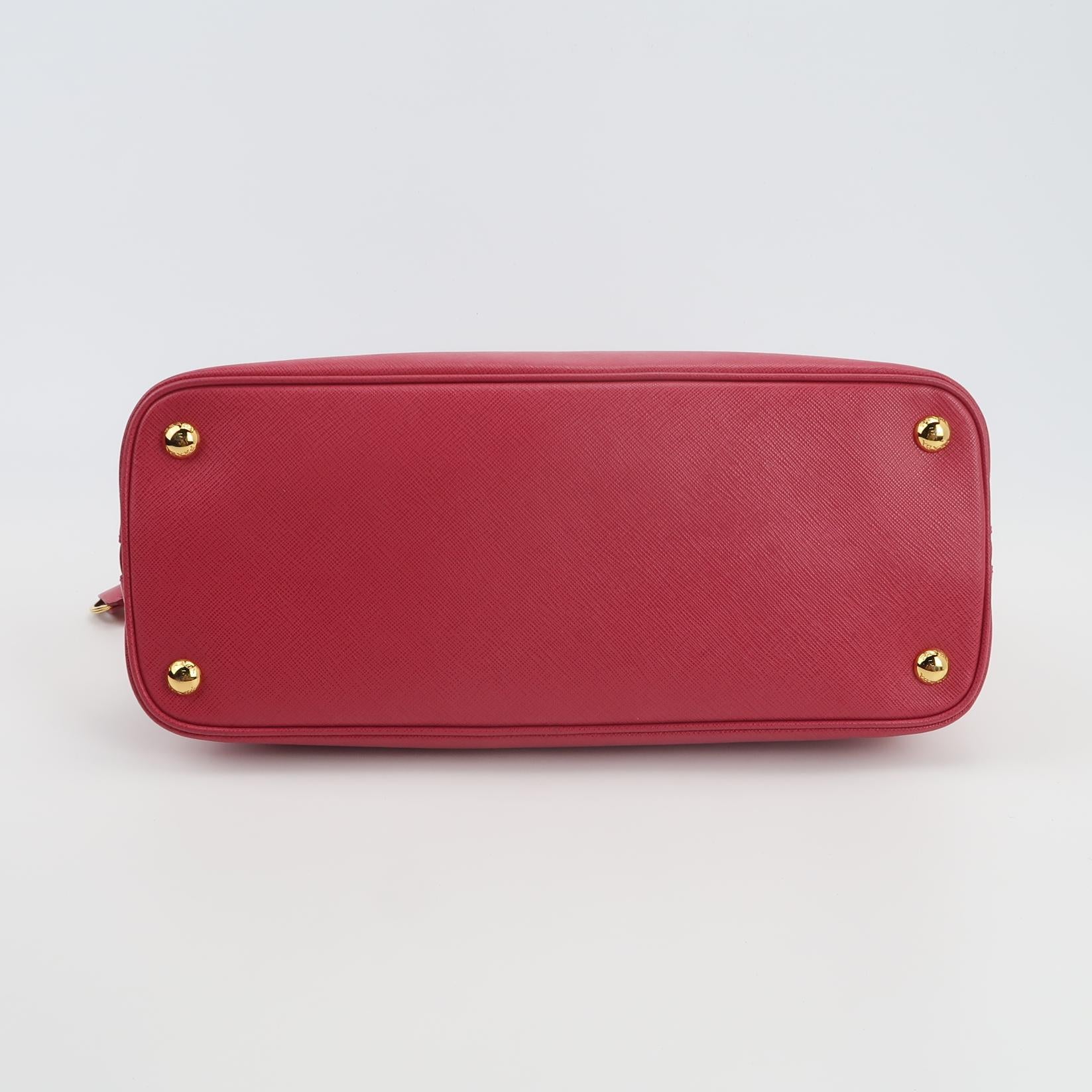 Sac Promenade en cuir rouge Prada