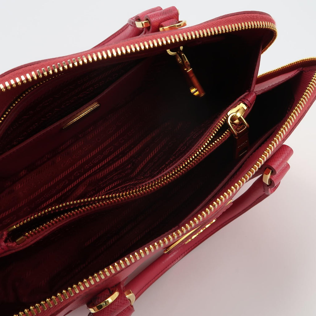 Sac Promenade en cuir rouge Prada