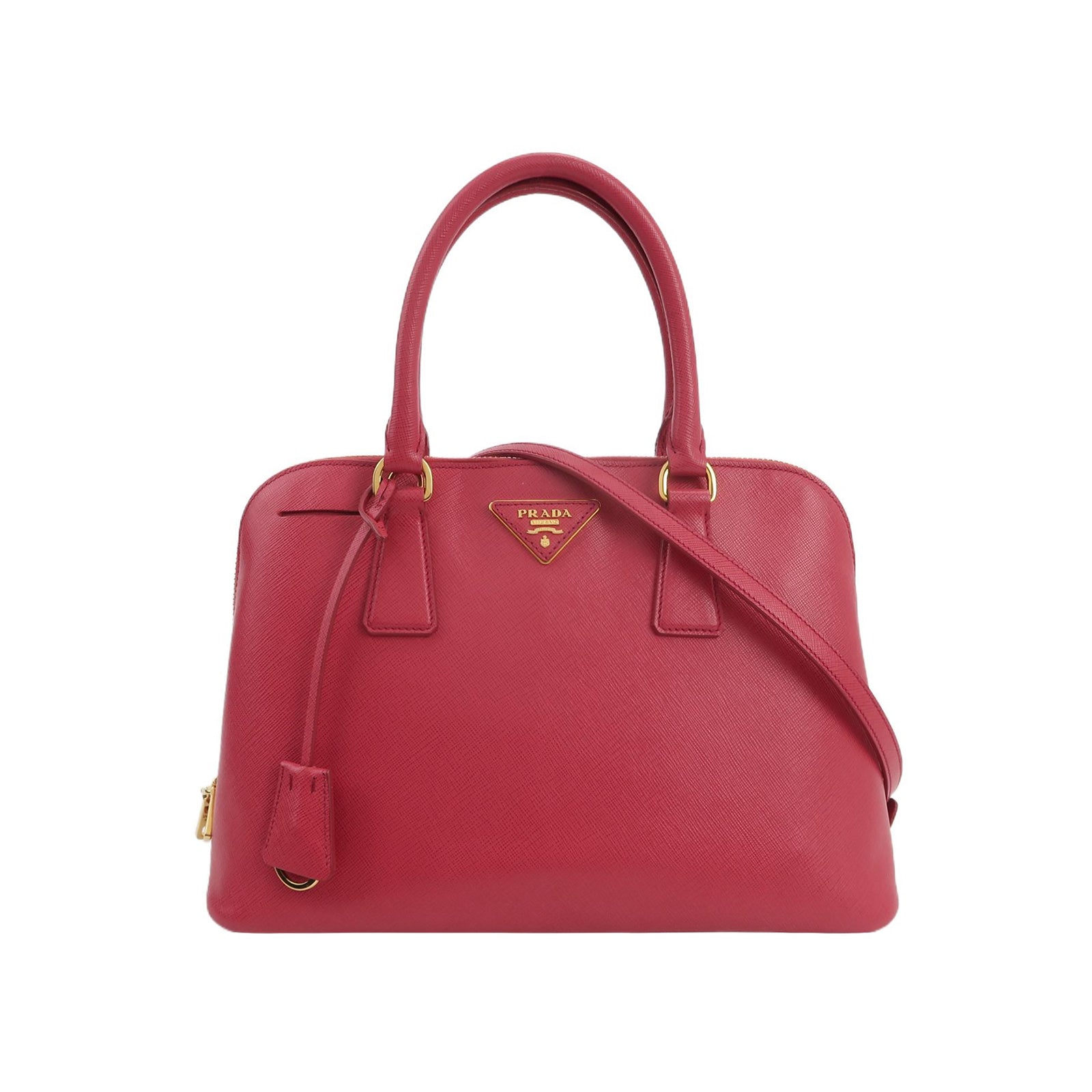 Sac Promenade en cuir rouge Prada