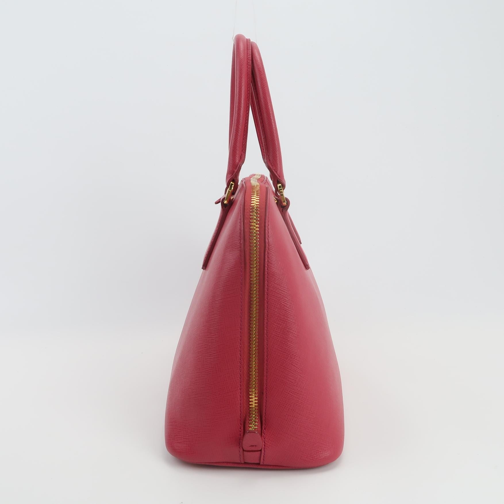 Sac Promenade en cuir rouge Prada