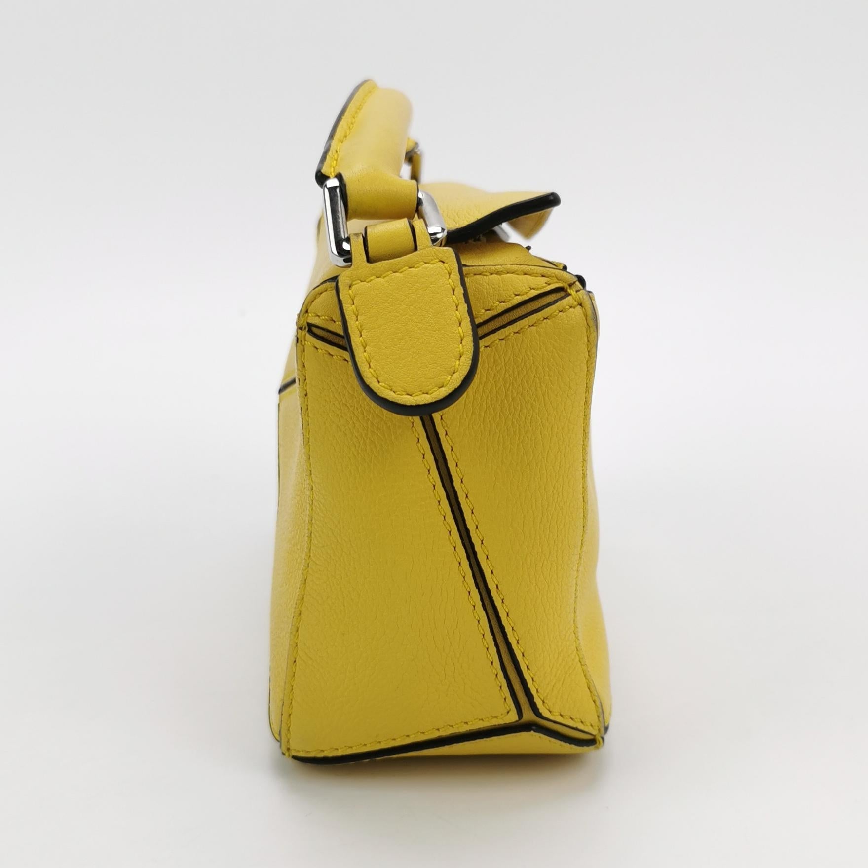 Sac Puzzle en cuir jaune Loewe
