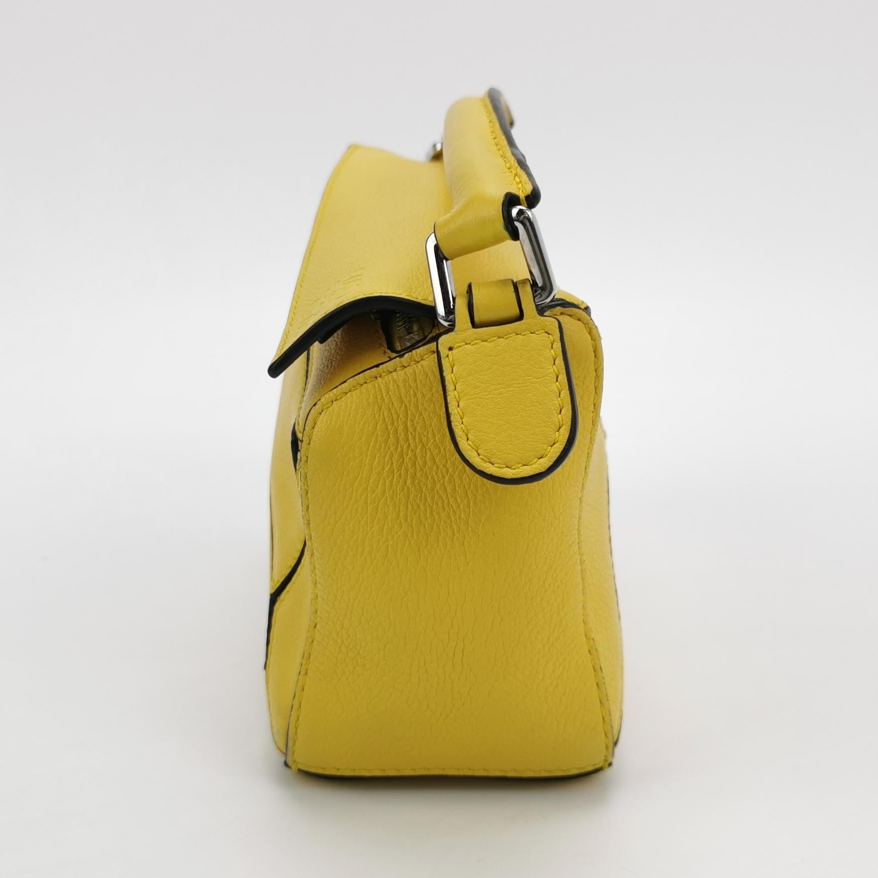 Sac Puzzle en cuir jaune Loewe