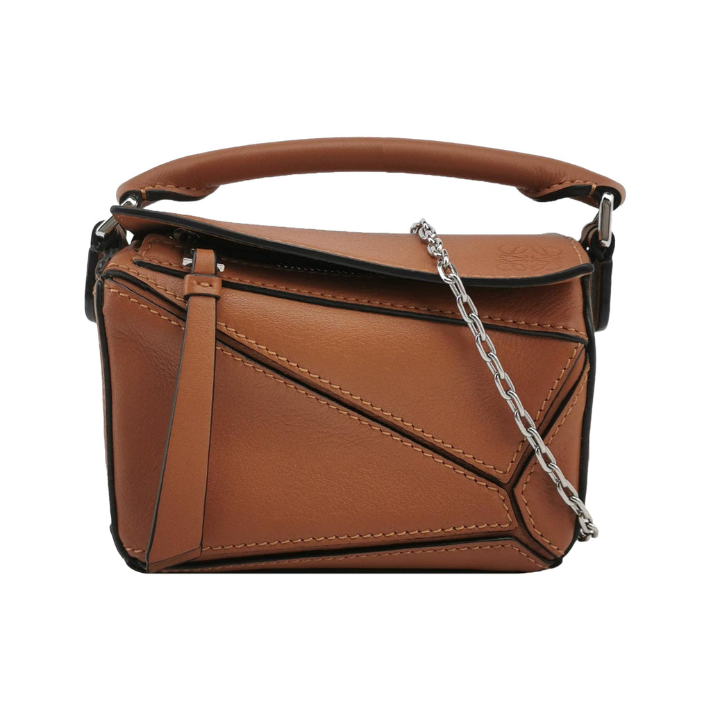 Sac Puzzle en cuir marron Loewe