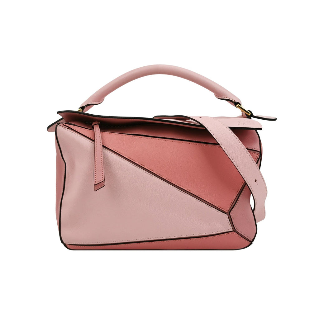 Sac Puzzle en cuir rose Loewe