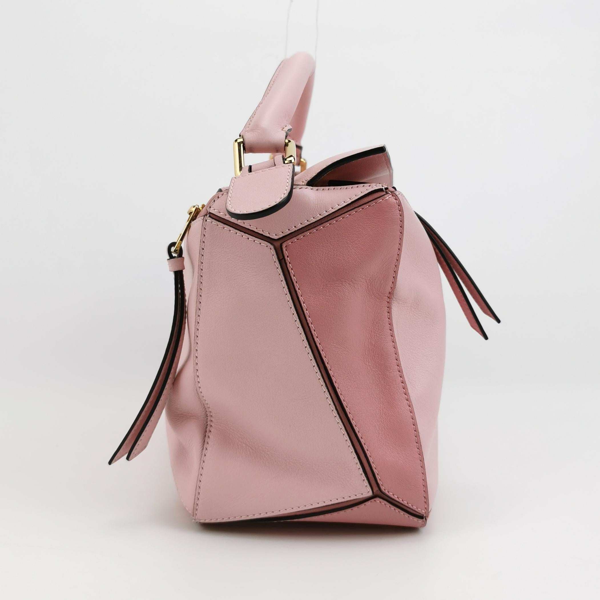Sac Puzzle en cuir rose Loewe