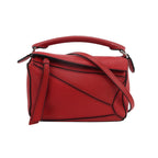 Sac Puzzle en cuir rouge Loewe
