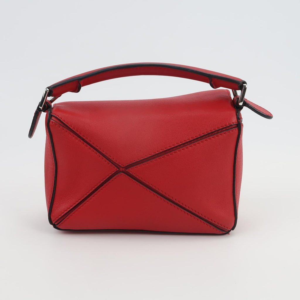 Sac Puzzle en cuir rouge Loewe