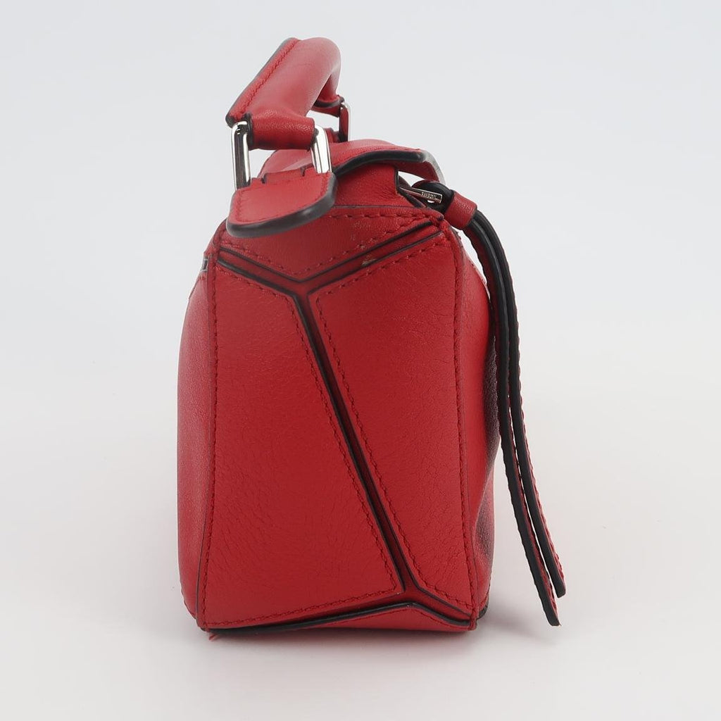 Sac Puzzle en cuir rouge Loewe