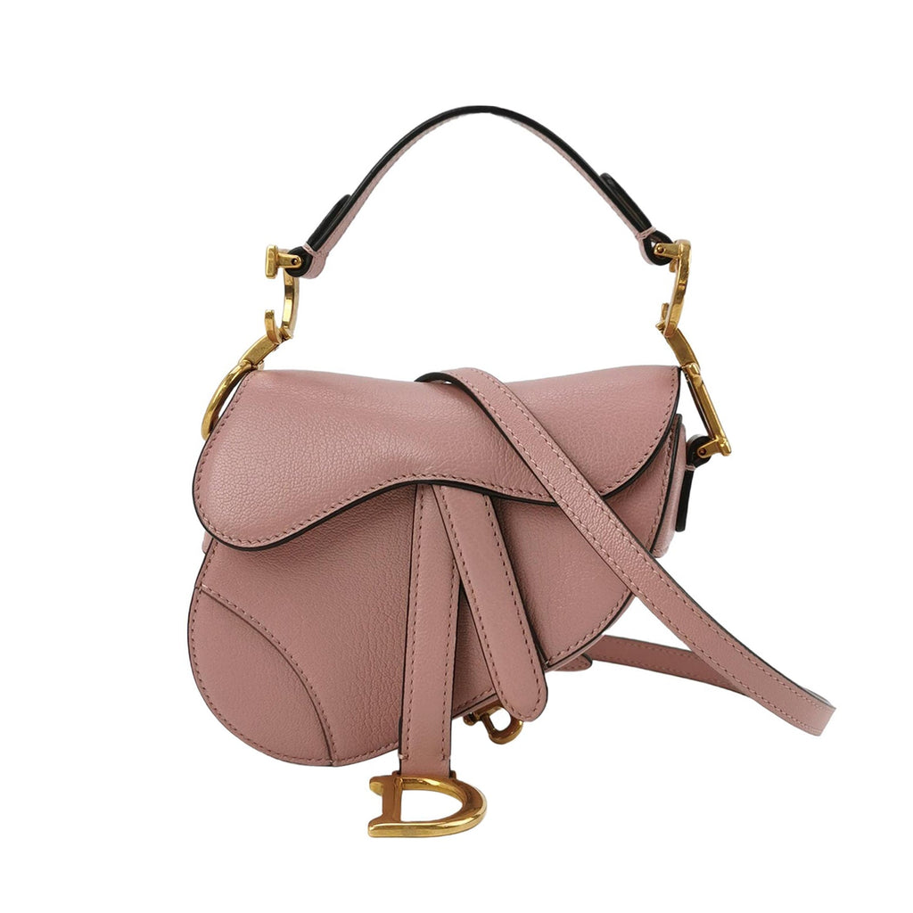 Sac Saddle mini en cuir rose Dior