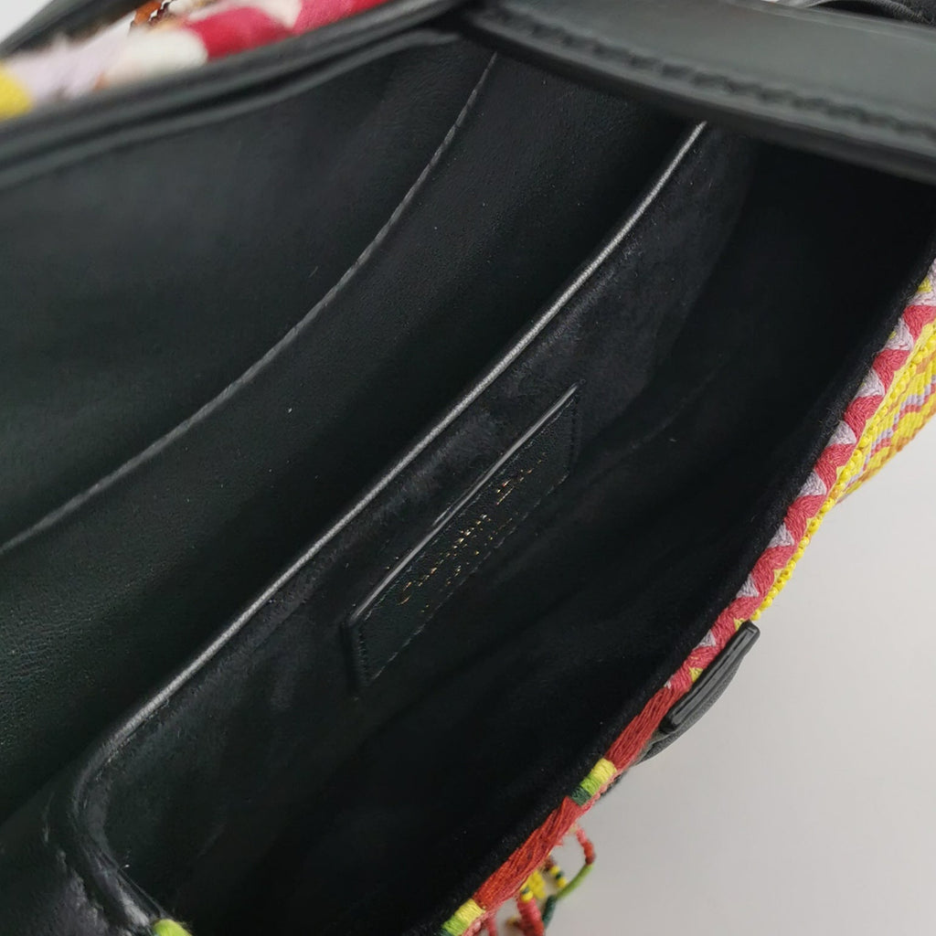 Sac Saddle mini multicolore en perle Dior