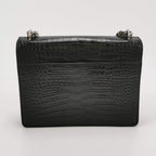 Sac Sunset en cuir embossé noir Saint Laurent