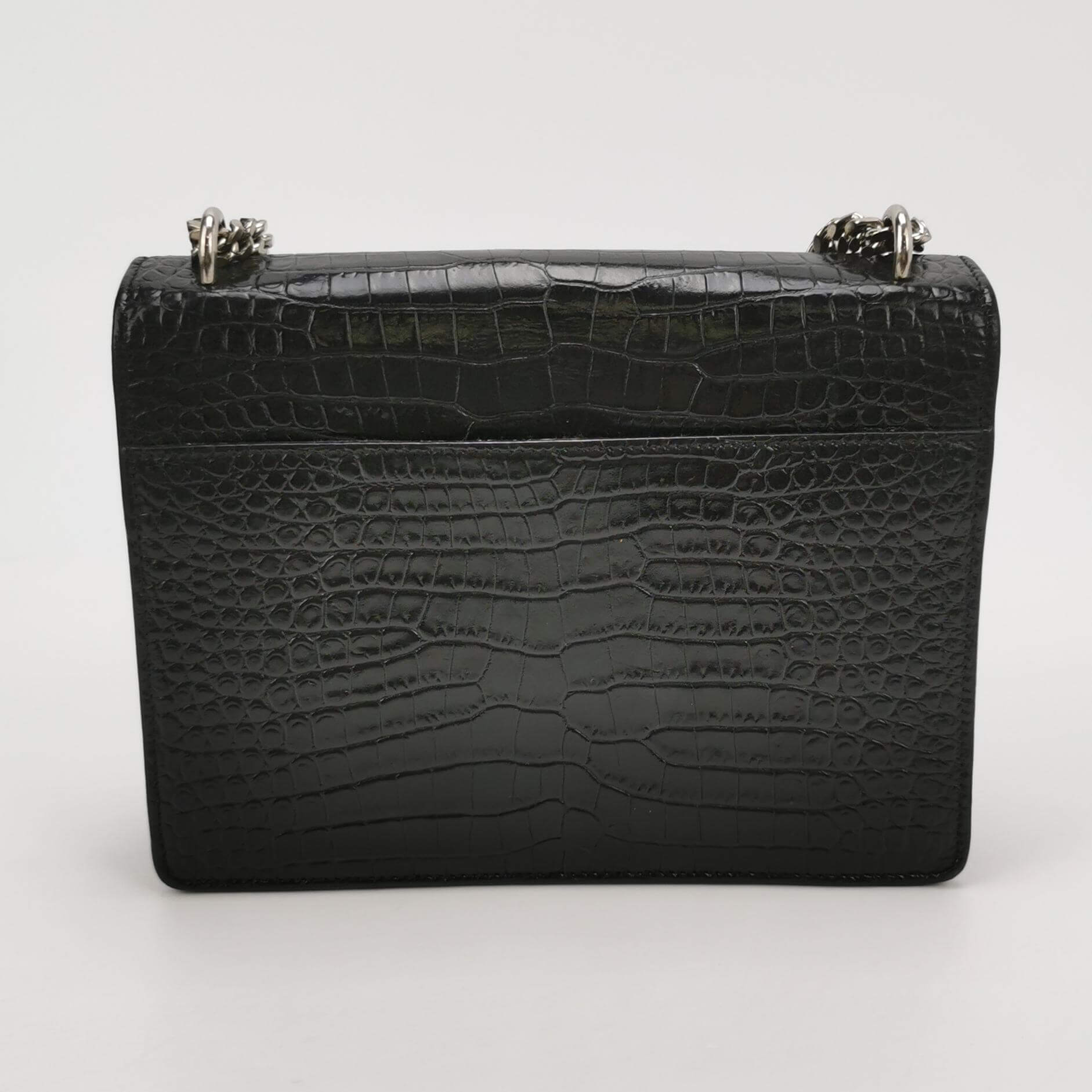 Sac Sunset en cuir embossé noir Saint Laurent