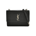 Sac Sunset en cuir embossé noir Saint Laurent
