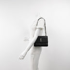 Sac Sunset en cuir embossé noir Saint Laurent