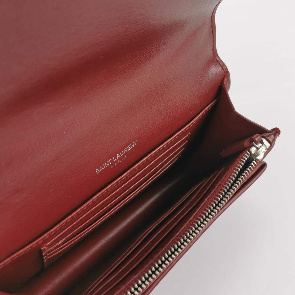 Sac Sunset Medium en cuir rouge Saint Laurent