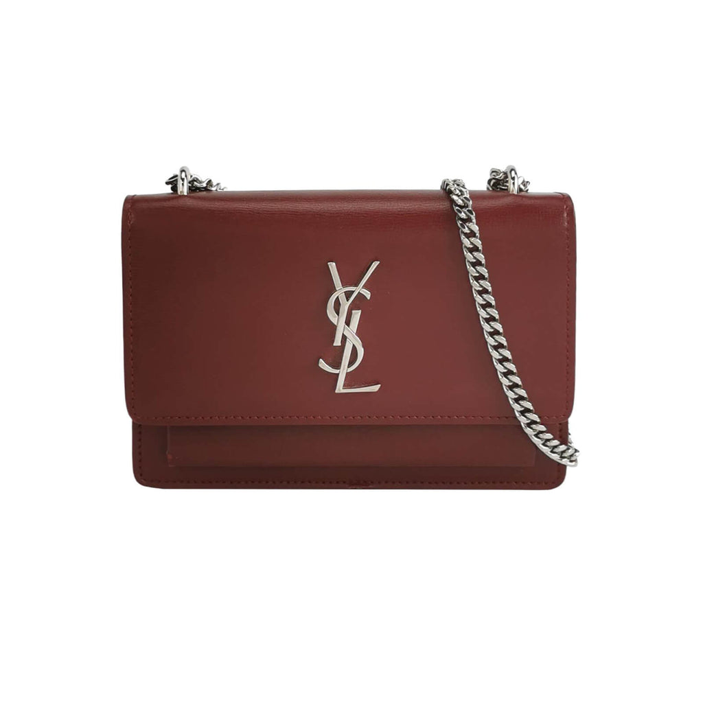 Sac Sunset Medium en cuir rouge Saint Laurent