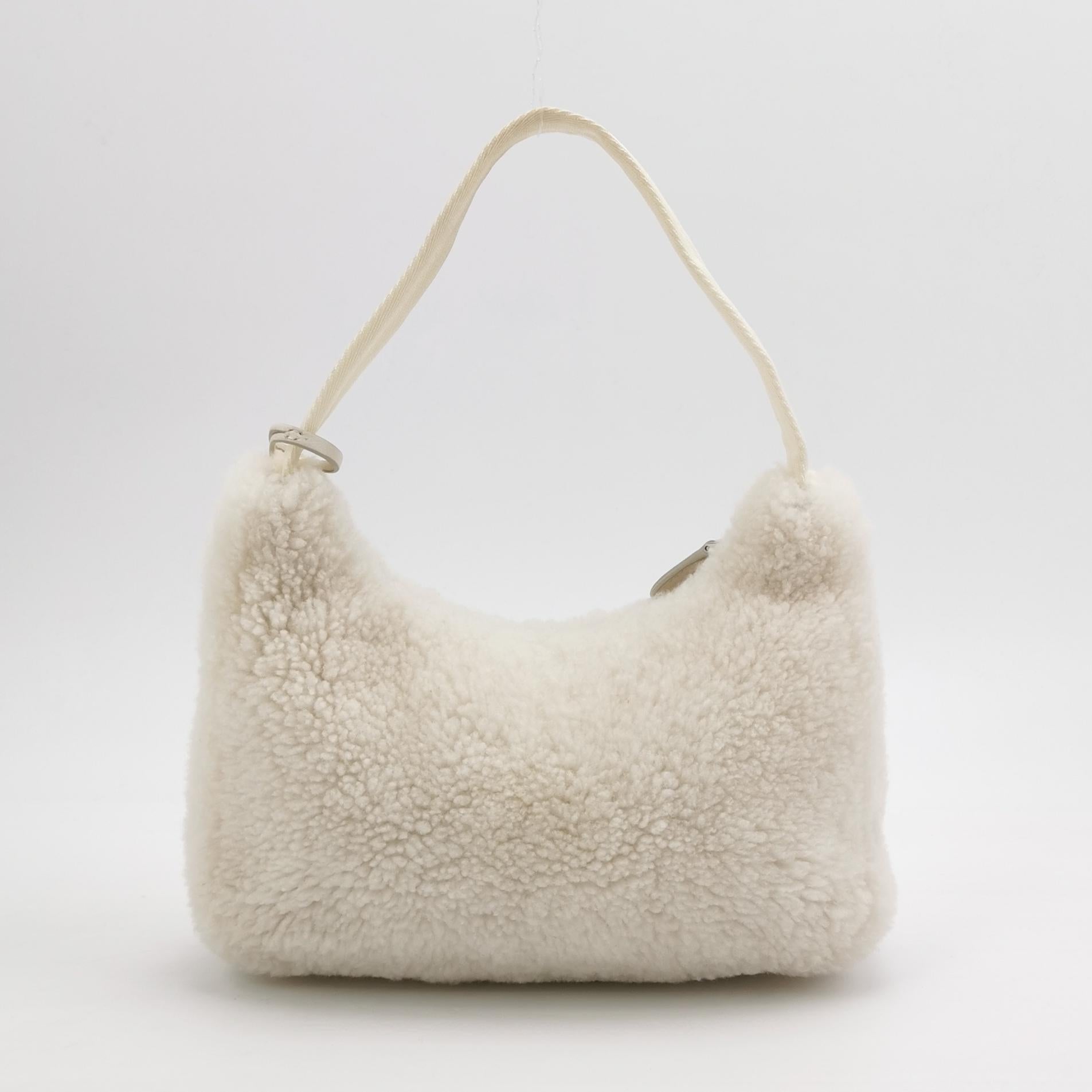 Sac Vintage 2000 en laine blanche Prada