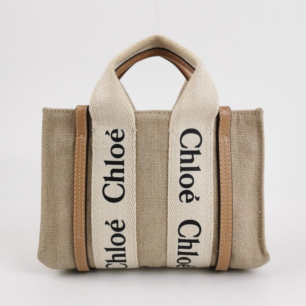 Sac Woody en toile beige Chloé