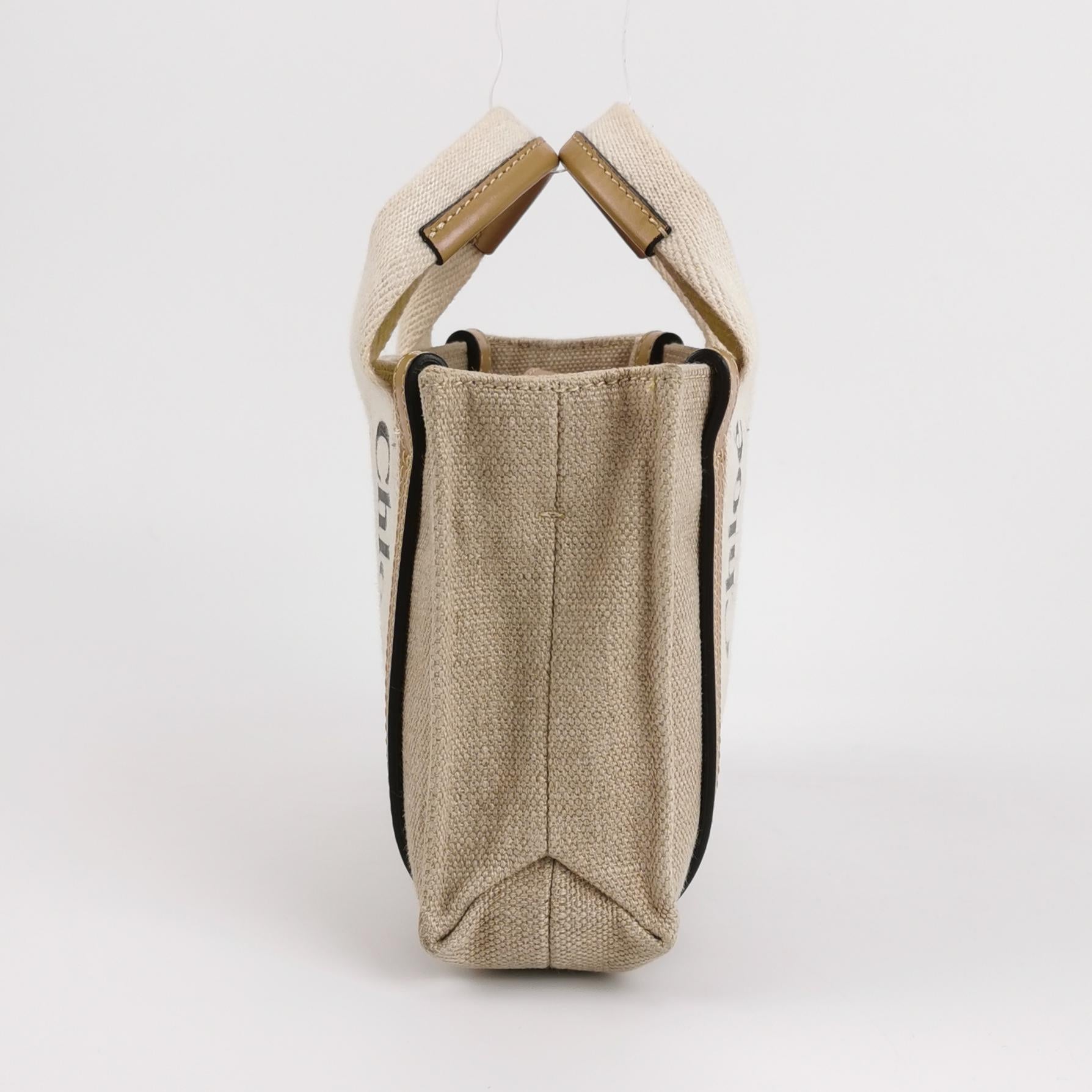 Sac Woody en toile beige Chloé