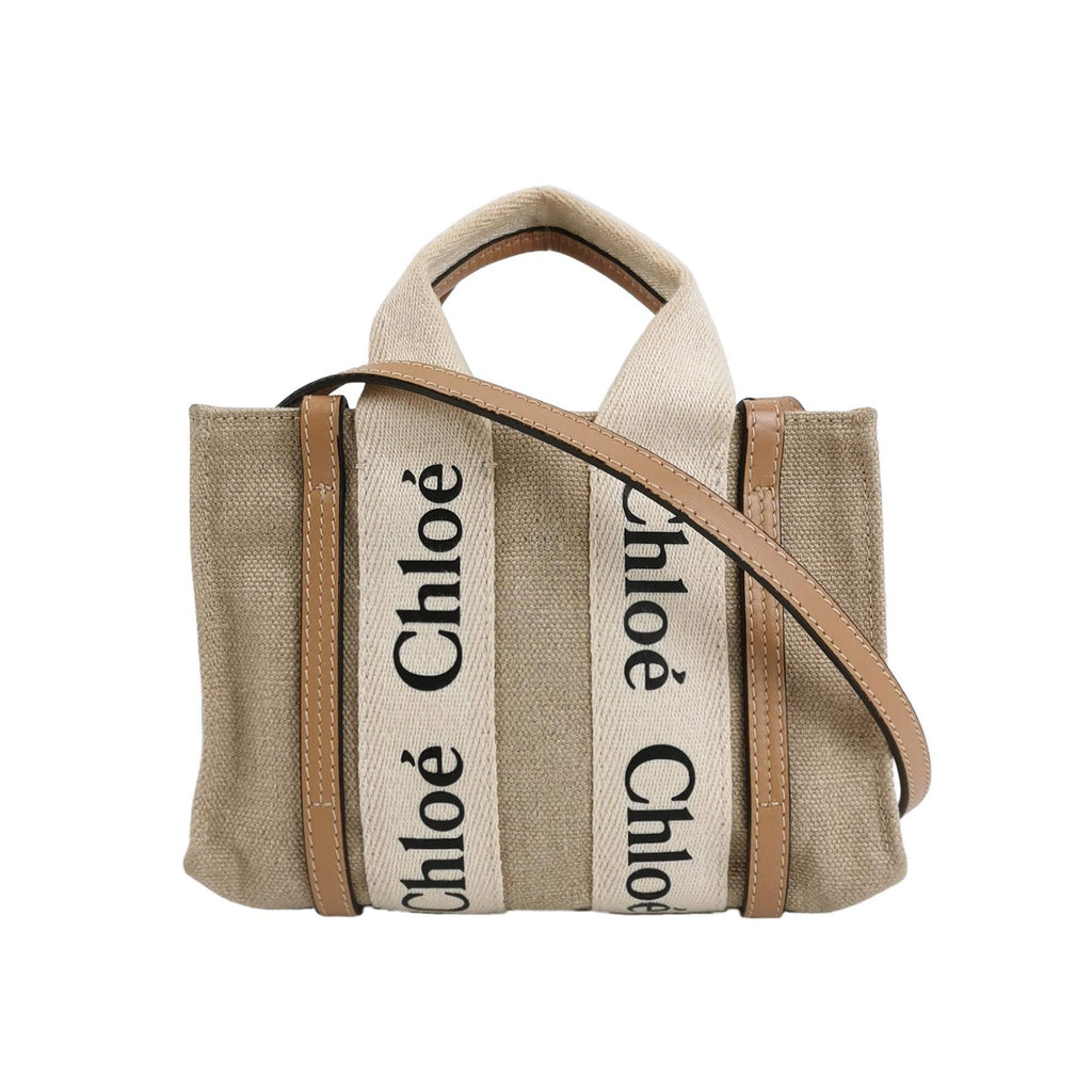 Sac Woody en toile beige Chloé