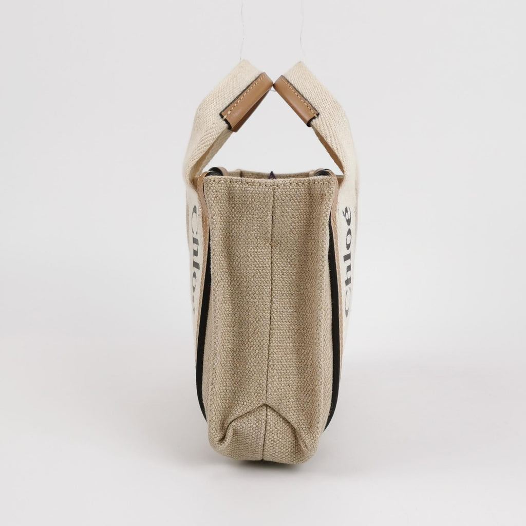 Sac Woody en toile beige Chloé