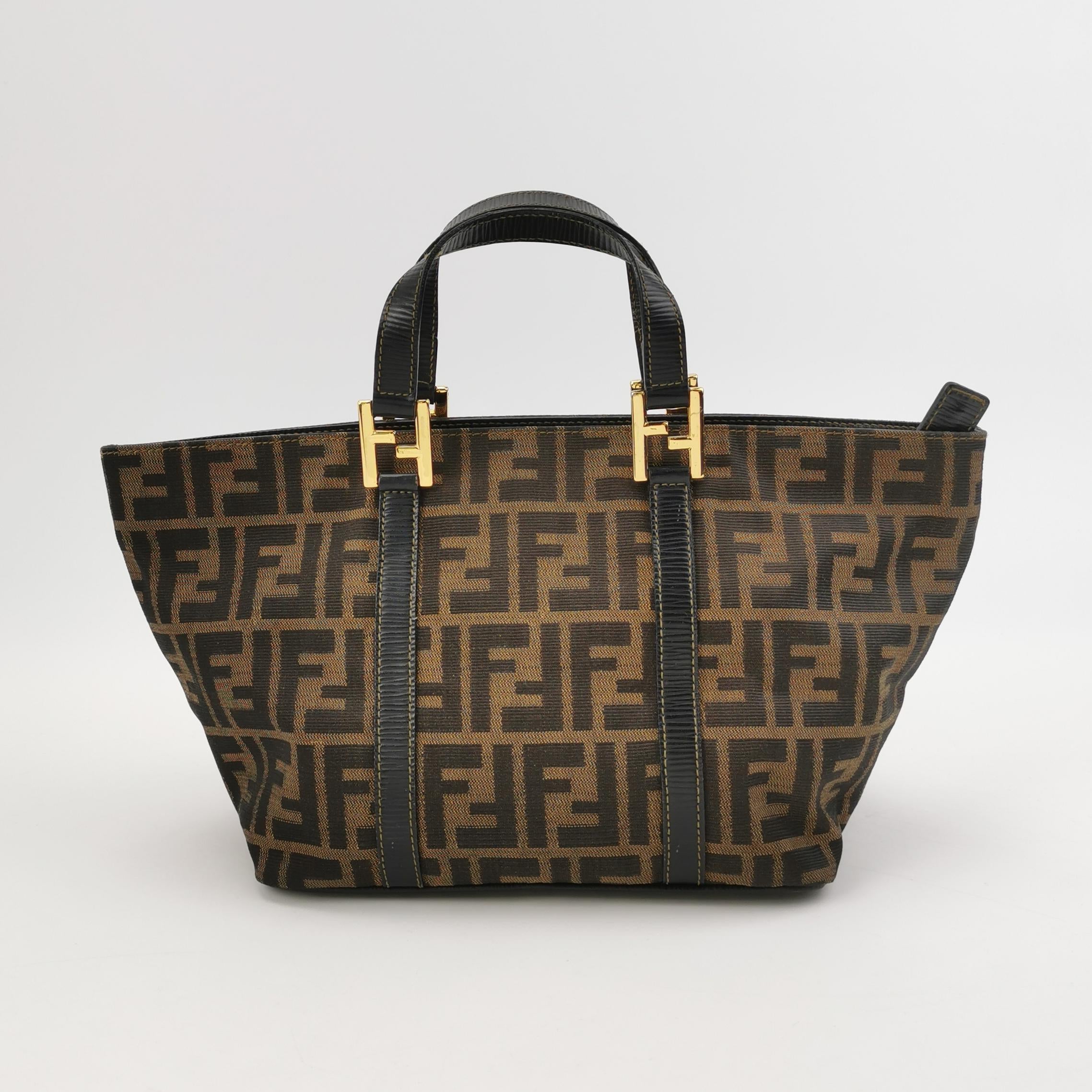Sac Zucca en toile monogram marron Fendi