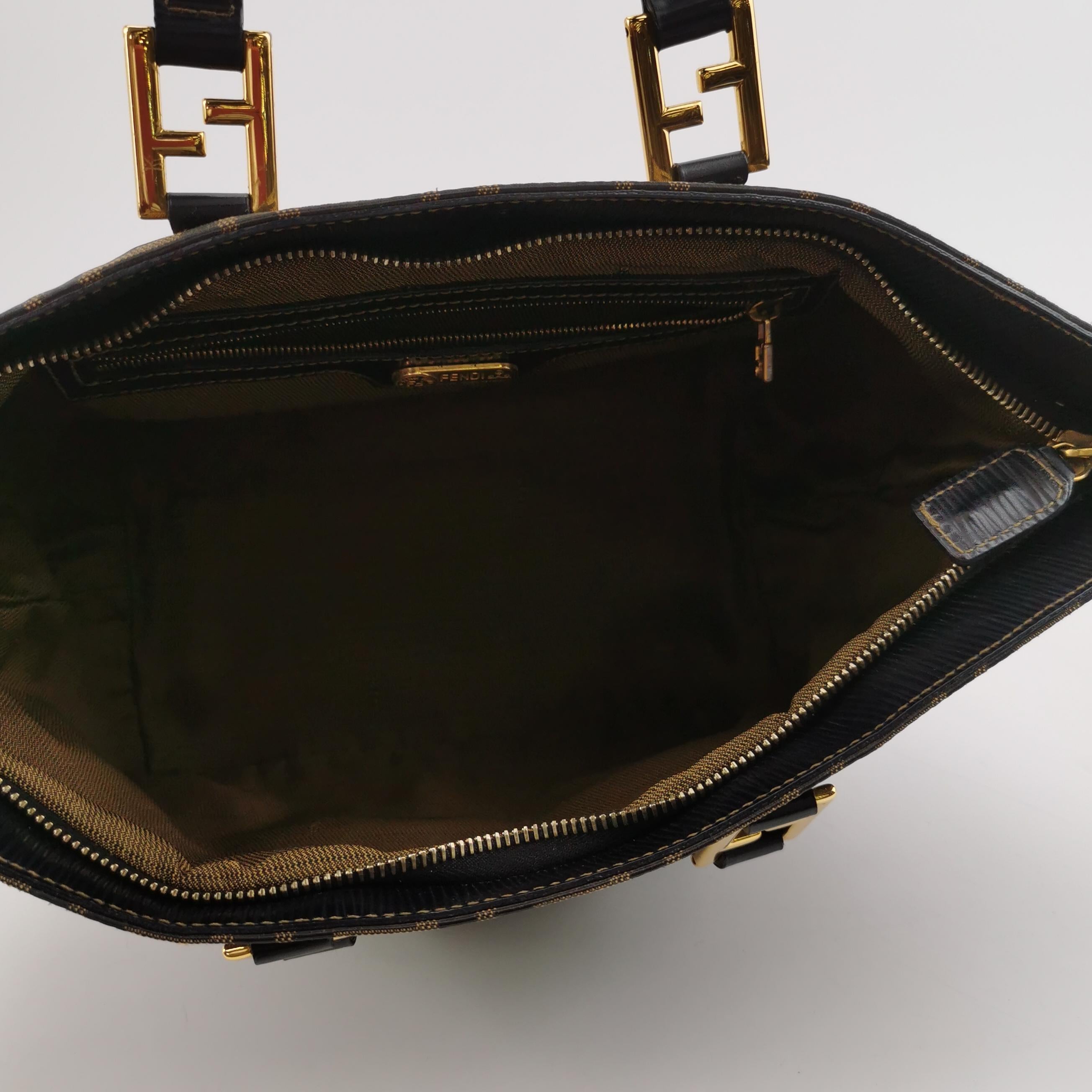 Sac Zucca en toile monogram marron Fendi