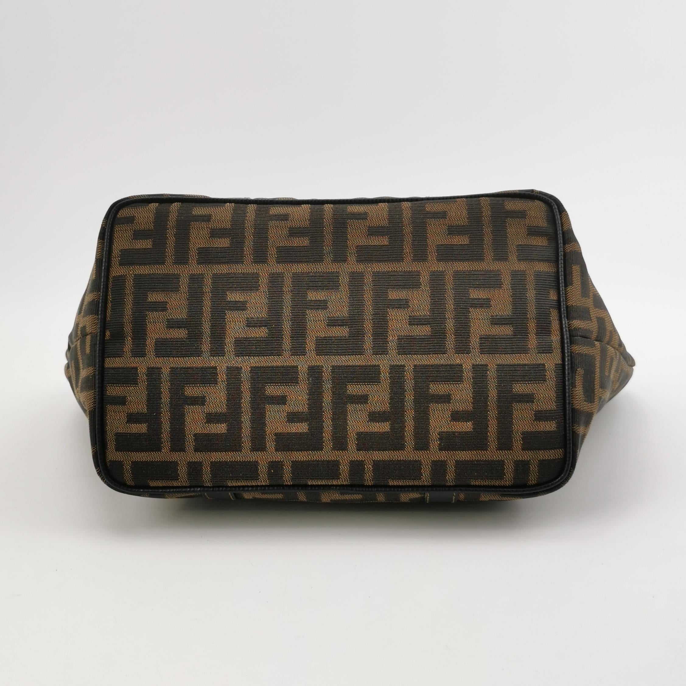 Sac Zucca en toile monogram marron Fendi