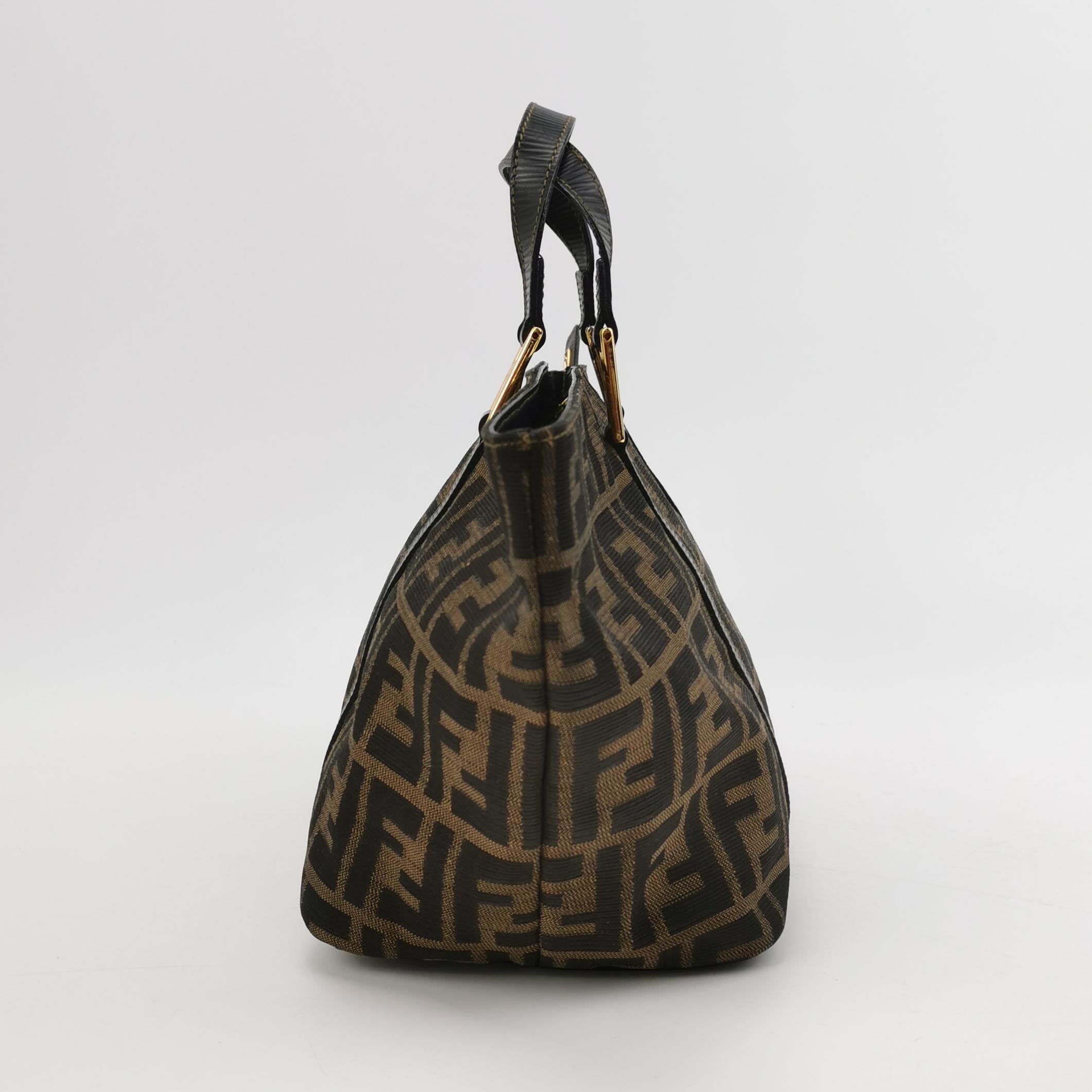 Sac Zucca en toile monogram marron Fendi